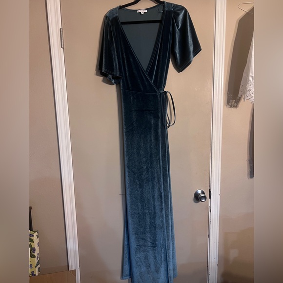 Baltic Born Teal Velvet Gown - Picture 1 of 3